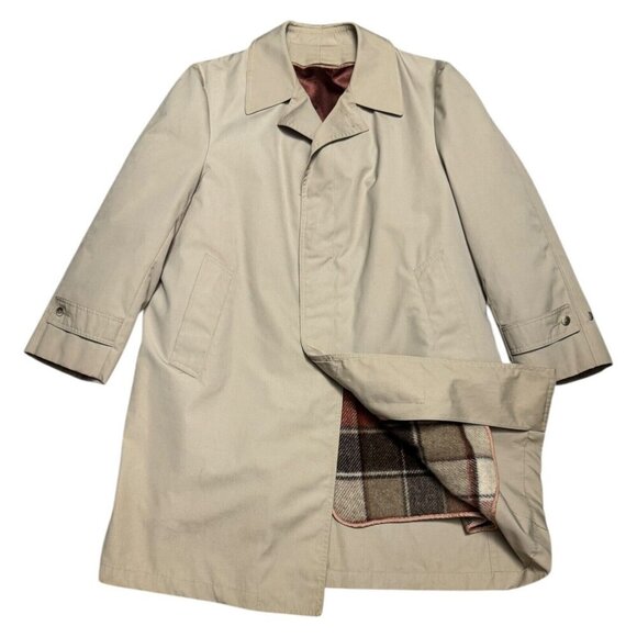 LONDON FOG MAINCOATS Vintage Retro 90s Business Casual Trench Coat Mens 42S - Picture 7 of 11